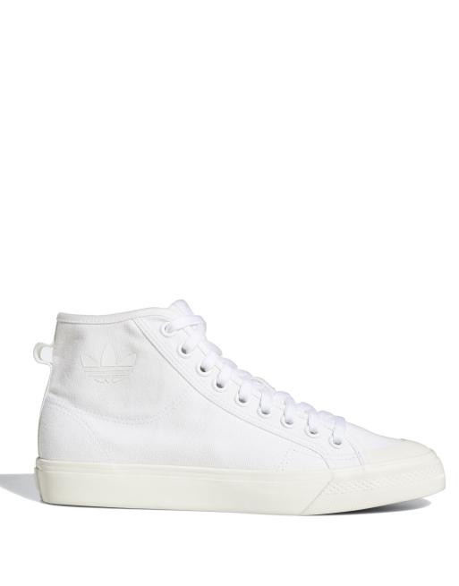 adidas Originals Nizza High Top trainers in white
