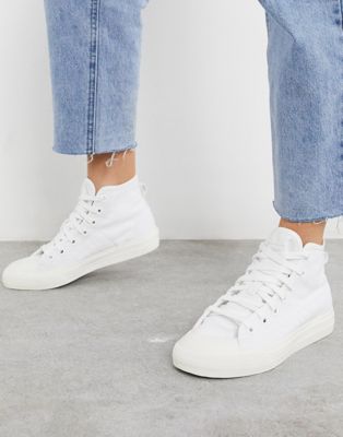 adidas Originals – Nizza – Hohe Sneaker in Weiß