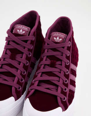 red velvet platform sneakers