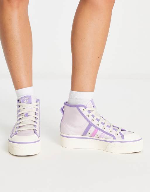 Nizza Platform in adidas Mid and Originals ASOS pink sneakers lilac |