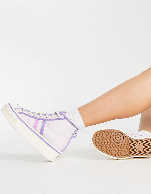 adidas Originals Nizza Platform Mid sneakers in lilac and pink | ASOS