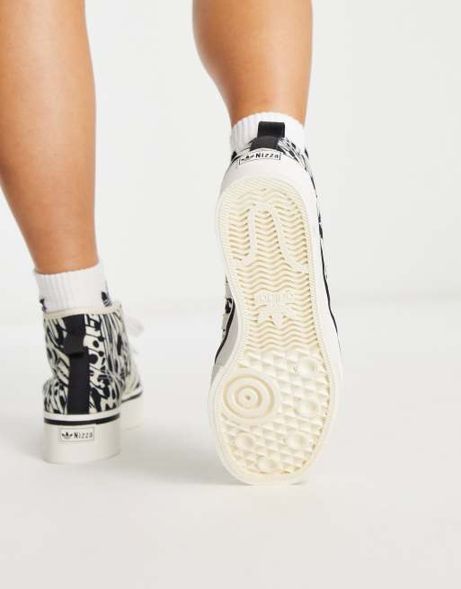 adidas Originals Nizza platform mid trainers in animal print | ASOS
