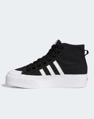 ADIDAS ORIGINALS NIZZA PLATFORM SNEAKERS IN BLACK,FY2783