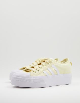 ADIDAS ORIGINALS NIZZA PLATFORM SNEAKERS IN BUTTERCUP-YELLOW,GZ8856