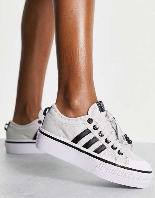 compromiso conocido Insustituible adidas Originals Nizza Platform sneakers in core grey | ASOS