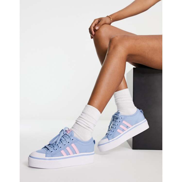 blue adidas high top sneakers