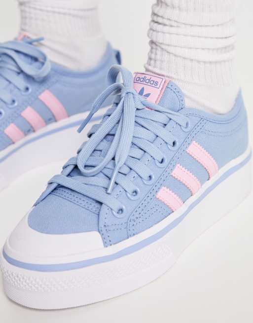 Blue and 2025 pink tennis shoes