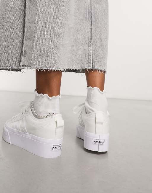 Adidas white hot sale platform sneakers