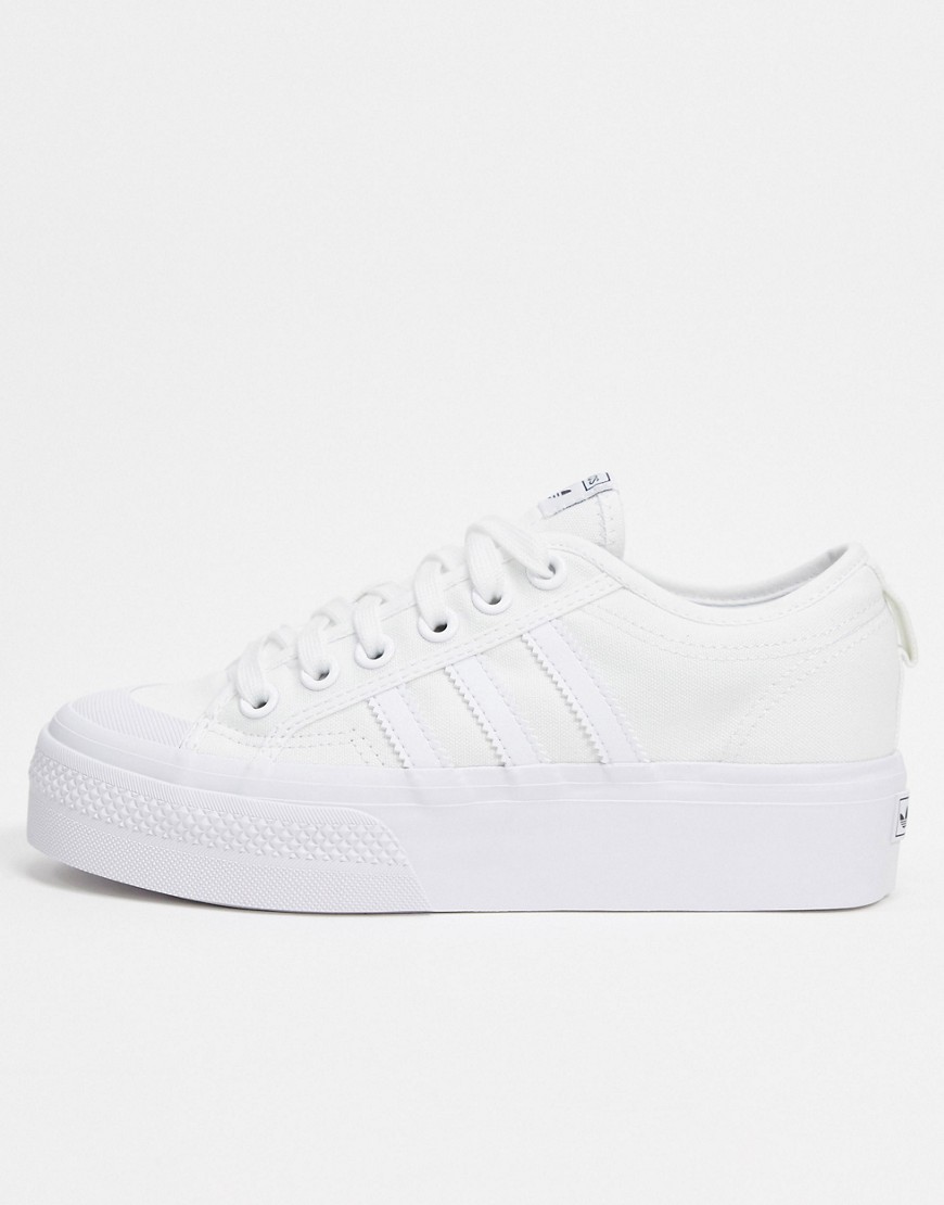 Adidas Originals Nizza Platform Sneakers In White