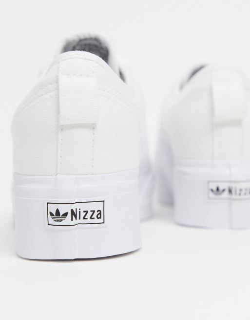 adidas Originals Nizza platform sneakers in white | ASOS