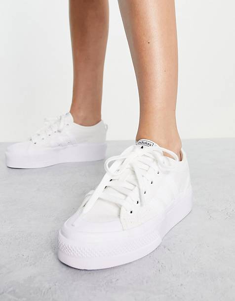 adidas Originals Nizza platform sneakers in white