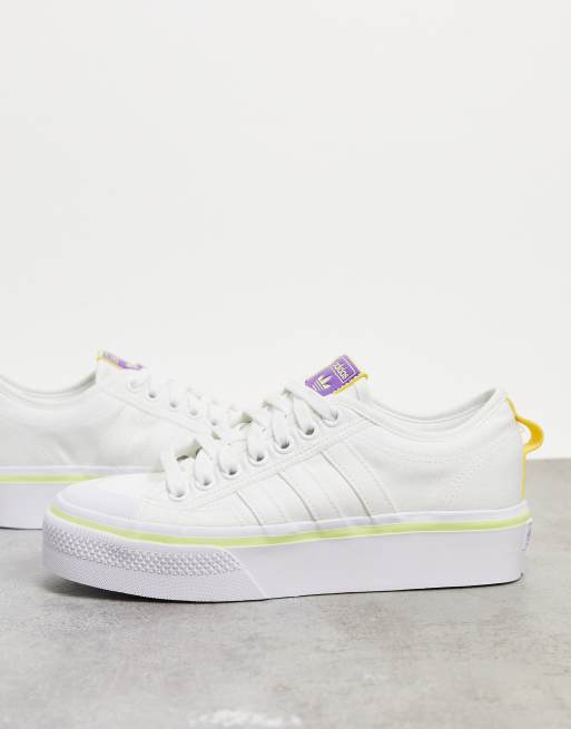 adidas Originals nizza platform sneakers in white