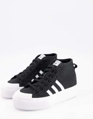 black adidas platform trainers