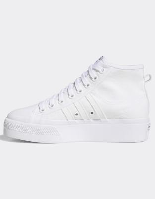 adidas Originals Nizza platform trainers in white