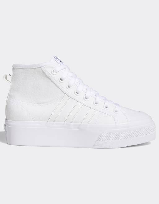 White adidas sale platform trainers