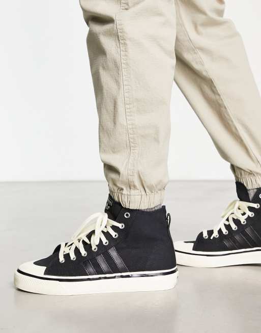 Adidas originals shoes high 2025 tops white and black