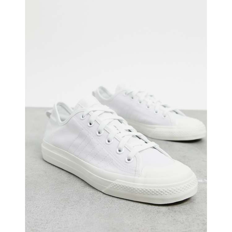 Adidas originals - nizza - baskets shop en toile - blanc et rouge