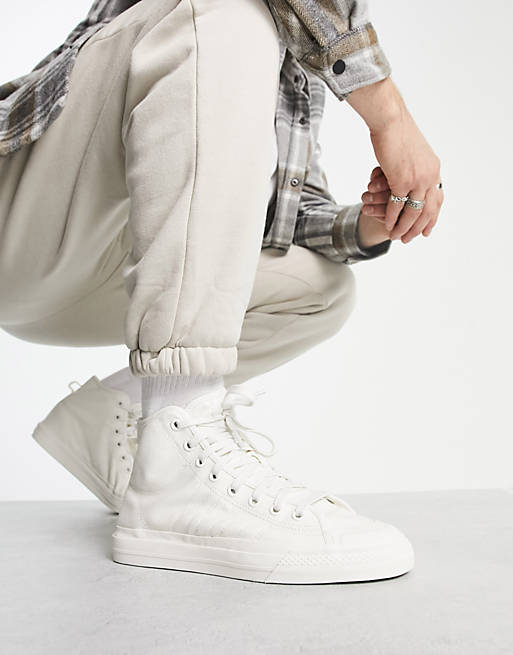 adidas Originals Nizza RF hi top sneakers in white | ASOS