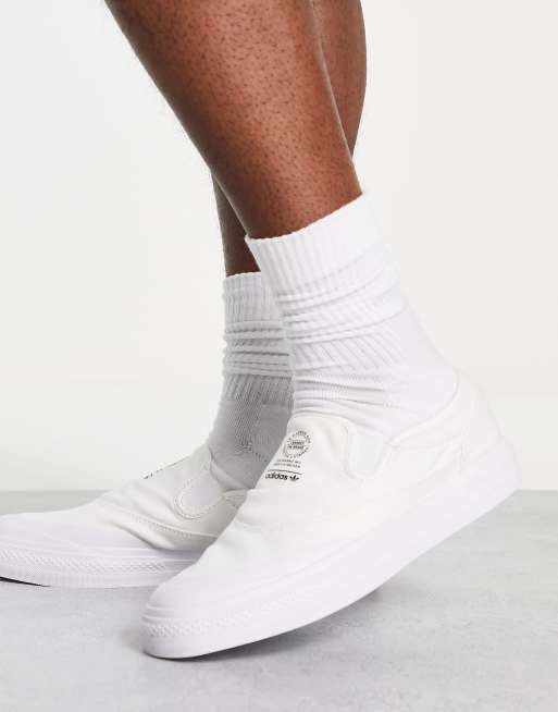 adidas Originals Nizza RF Slip trainers in triple white ASOS