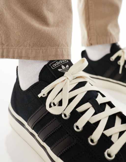 Adidas originals white and black nizza trainers sale