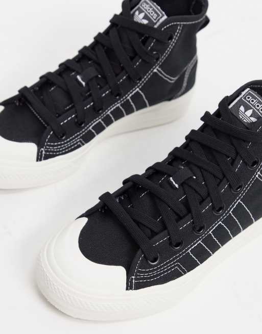 adidas Originals Nizza Schwarze Knochelturnschuhe