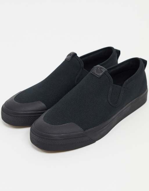 adidas Originals Nizza Slip on trainers in black