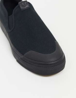 adidas nizza slip on black