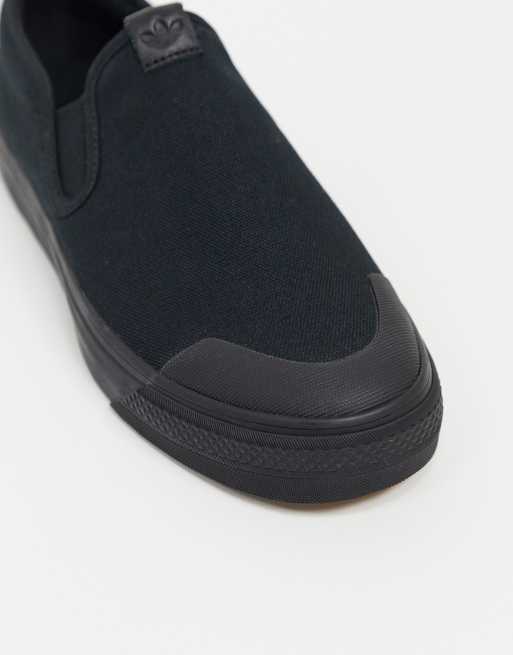 adidas Originals Nizza Slip on trainers in black