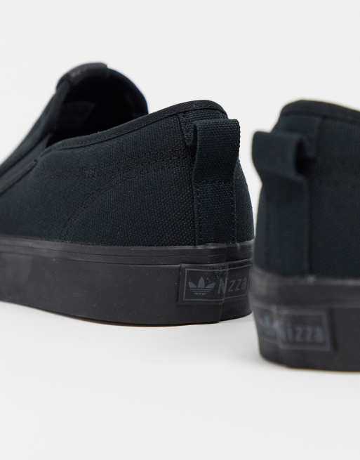 Adidas nizza on sale slip on black