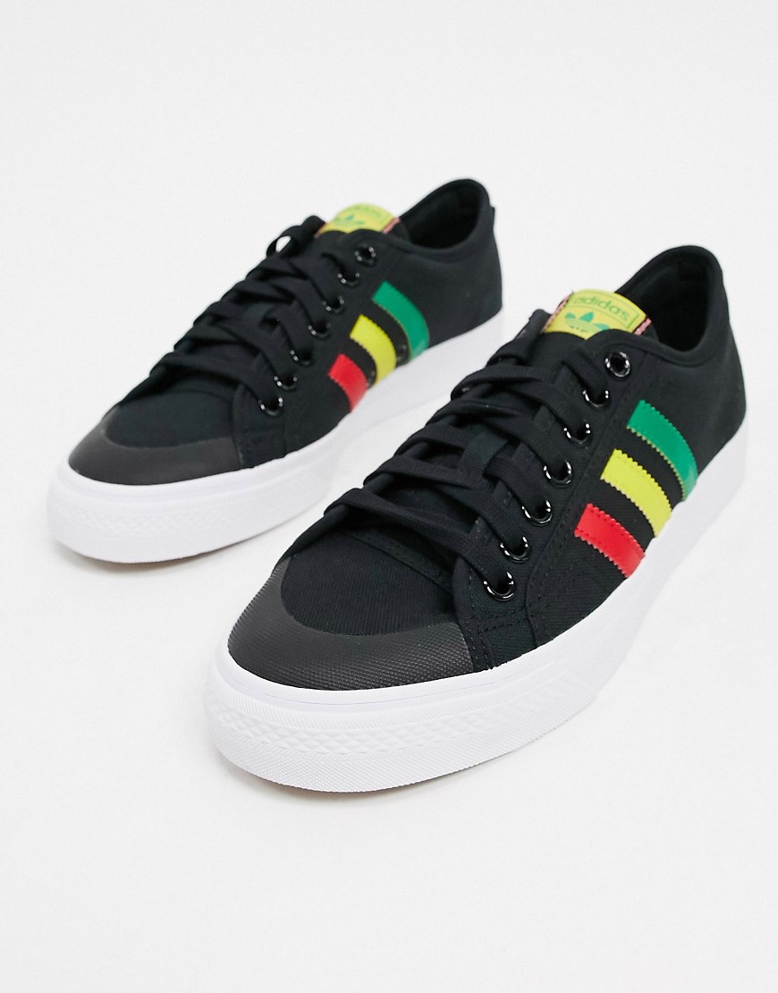 Adidas Originals nizza sneakers in black and red