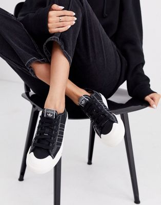 adidas originals nizza sneakers in black