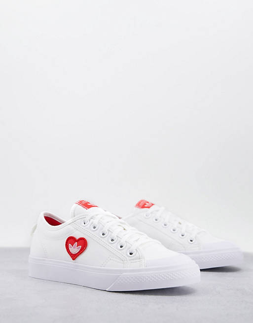 adidas Originals Nizza sneakers in white with heart print | ASOS