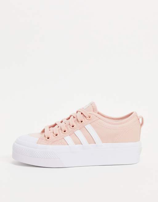 adidas Originals - Nizza - Sneakers met plateauzool in lichtroze