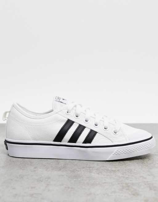 adidas Originals Nizza trainers in white and black