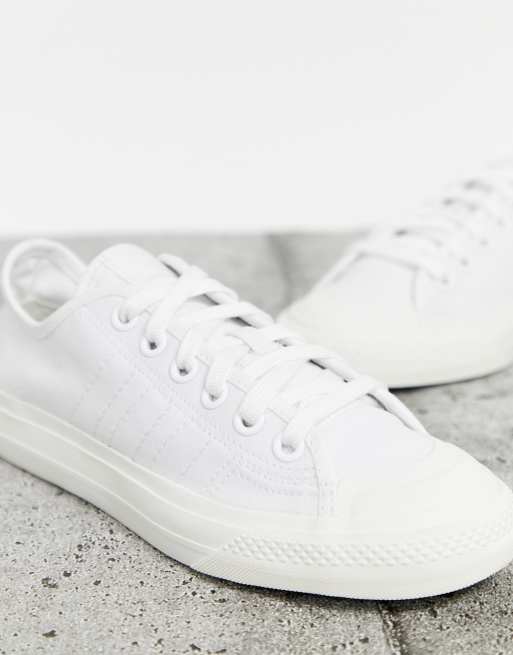 adidas nizza trainers white mono