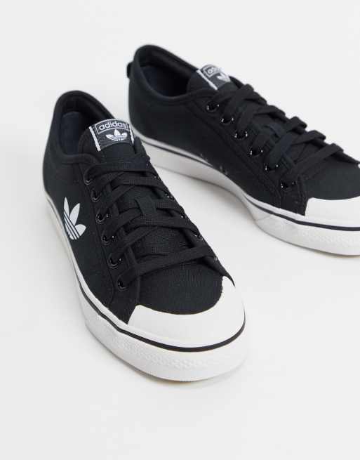 adidas Originals Nizza Trefoil sneakers in black ASOS