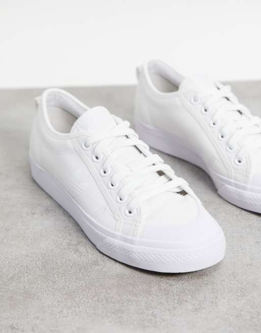 adidas Originals Nizza Trefoil sneakers in triple white