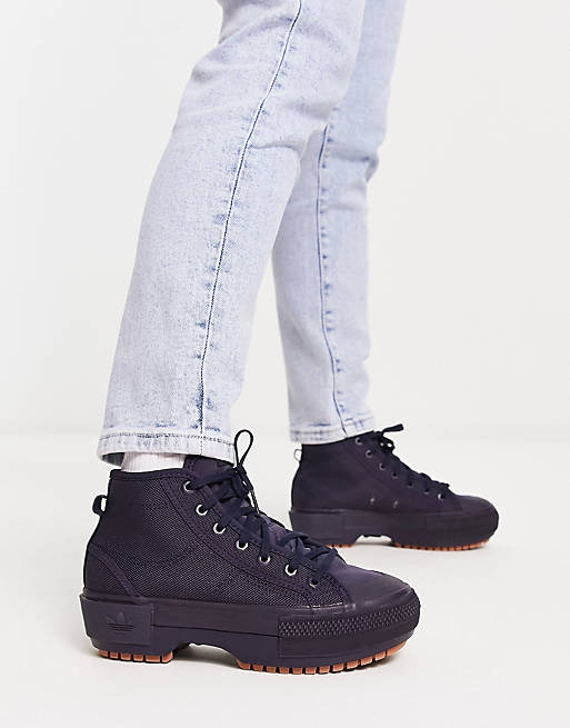 adidas Originals Nizza Trek boots in black | ASOS