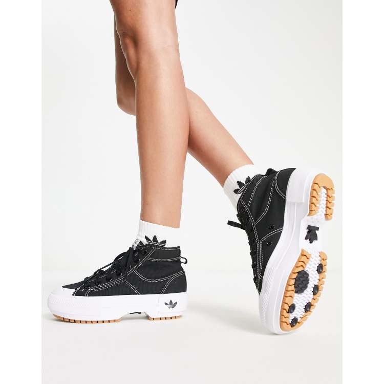 Bully Verdampen Tutor adidas Originals nizza trek sneakers in black | ASOS