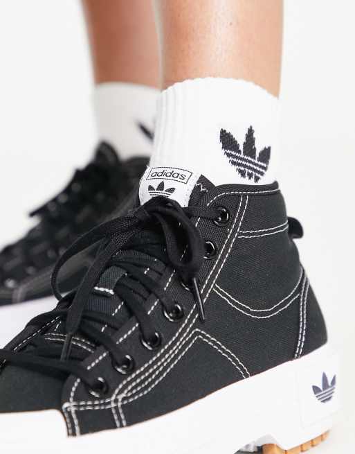 adidas Originals nizza trek sneakers in black ASOS