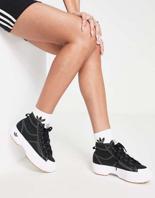 adidas Originals nizza trek sneakers in black |