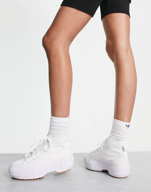 Oswald realeza Para aumentar adidas Originals Nizza trek sneakers in white with gum sole | ASOS