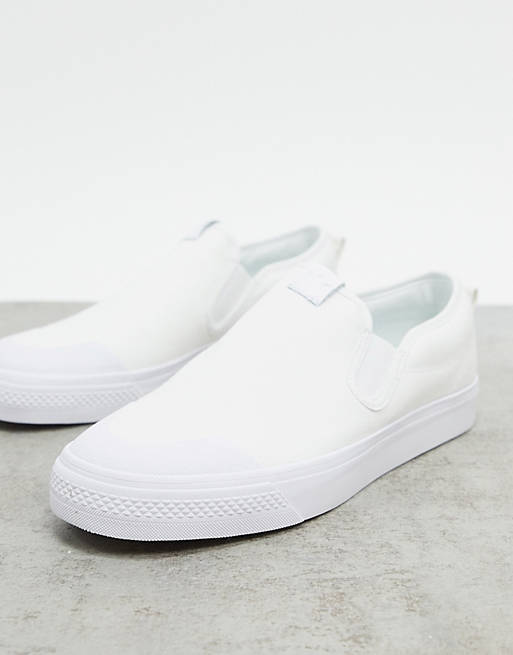 adidas Originals Nizzer slip on sneakers in white | ASOS