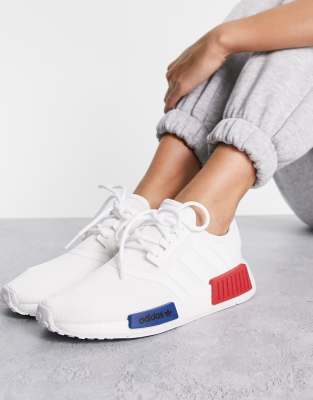 adidas Originals NMD R1 Sneakers bianche con dettaglio rosso e blu ASOS