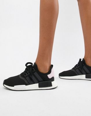 adidas originals nmd r1 sneakers in black and pink