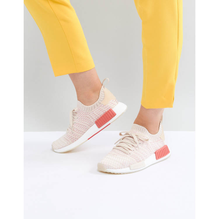 Adidas originals nmd r1 primeknit  women's white sale