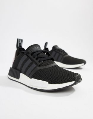adidas originals nmd r1 trainers in black and pink