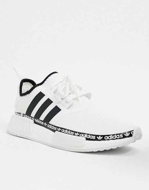 adidas Originals NMD-R1 trainers in white with taping