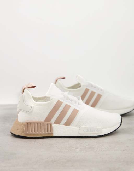 Adidas nmd r2 store bianche strisce oro