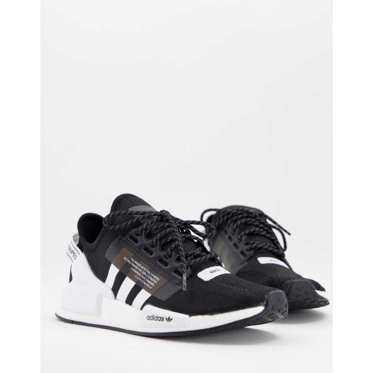 Adidas nmd sort og hvid on sale